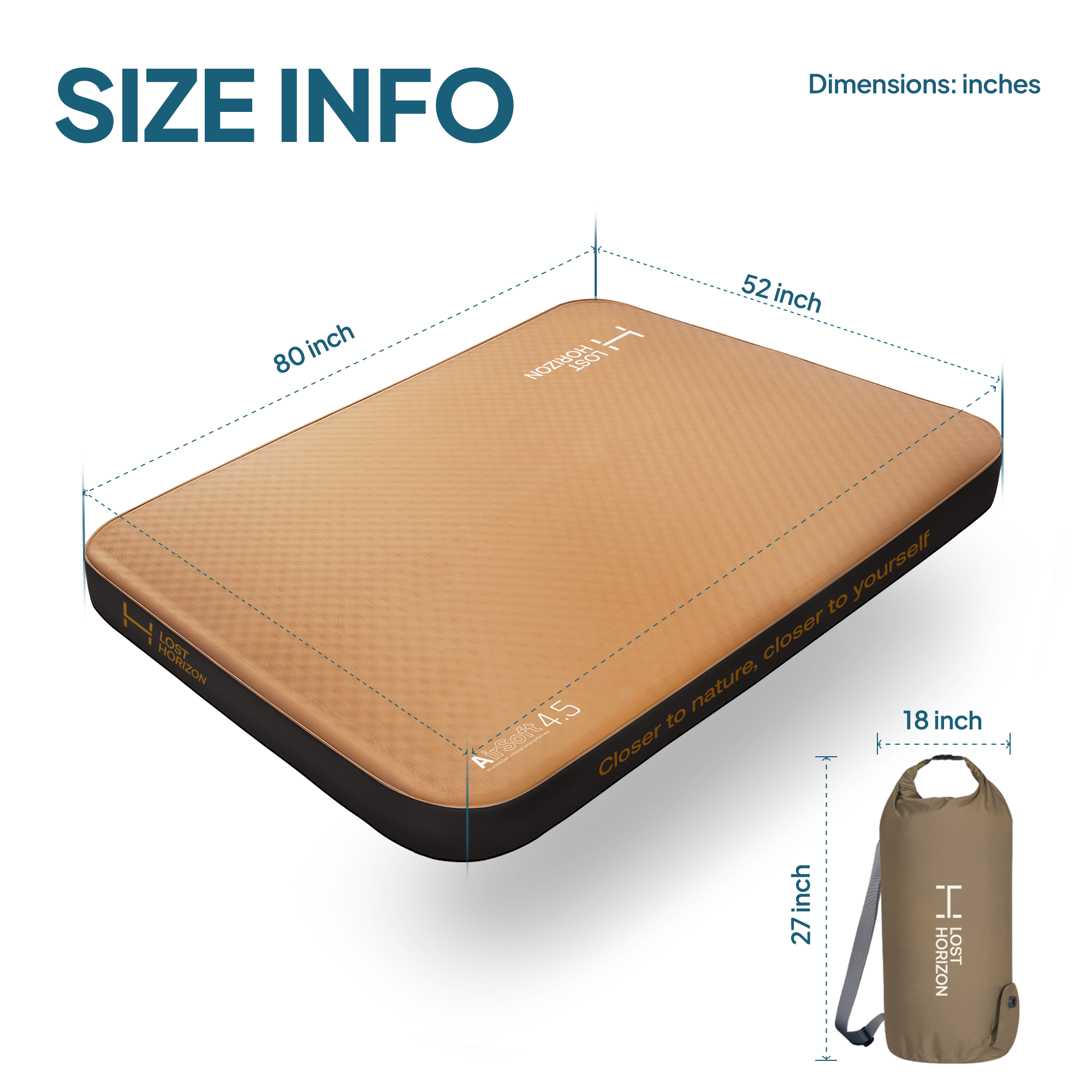 Lost Horizon The 4.5 Thick Self Inflating Camping Mattress