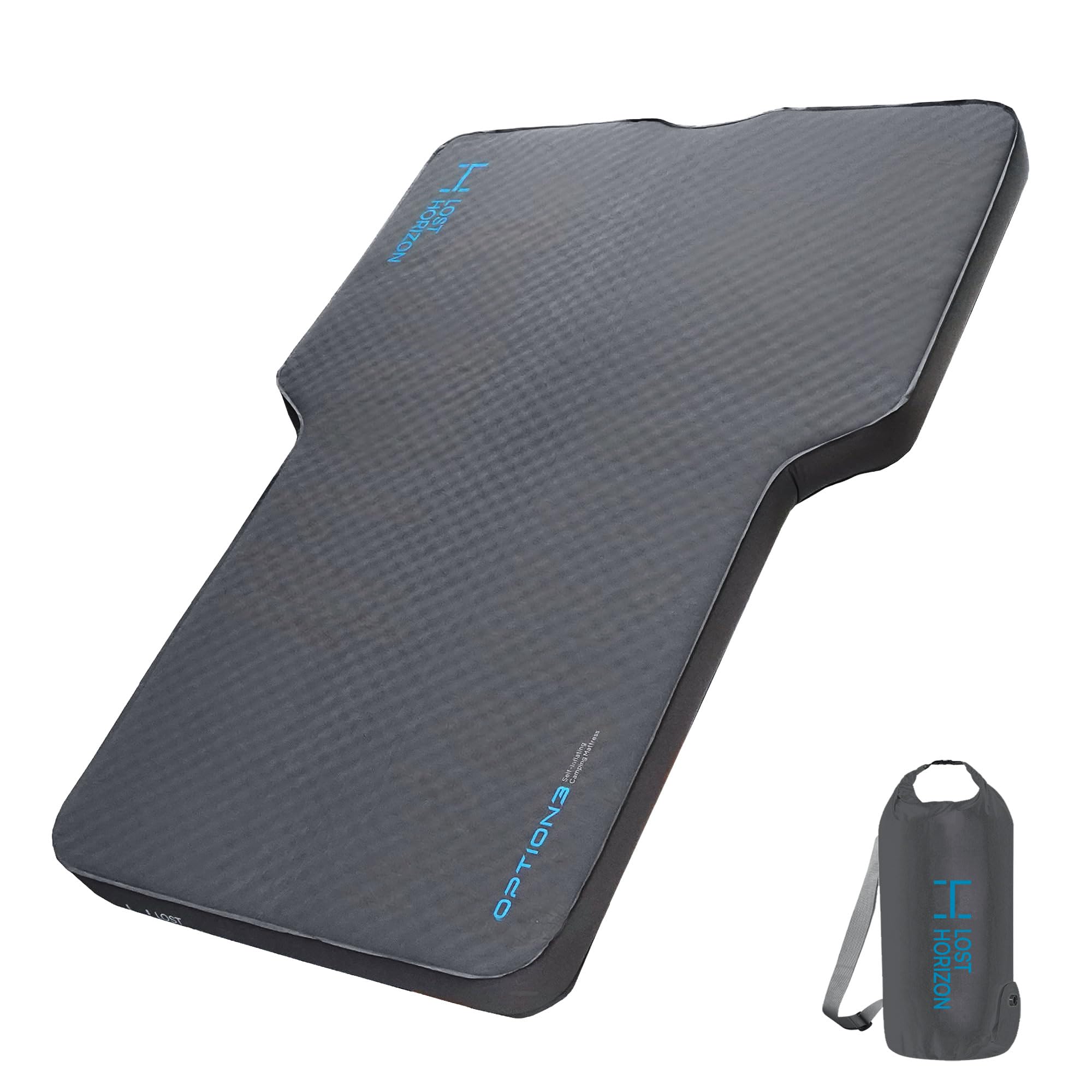 LOSTHORIZON Camping Air Mattress with Foam, Self Inflating Sleeping Pad, 4.5" Thick, R-Value 13, for Rivian R1S