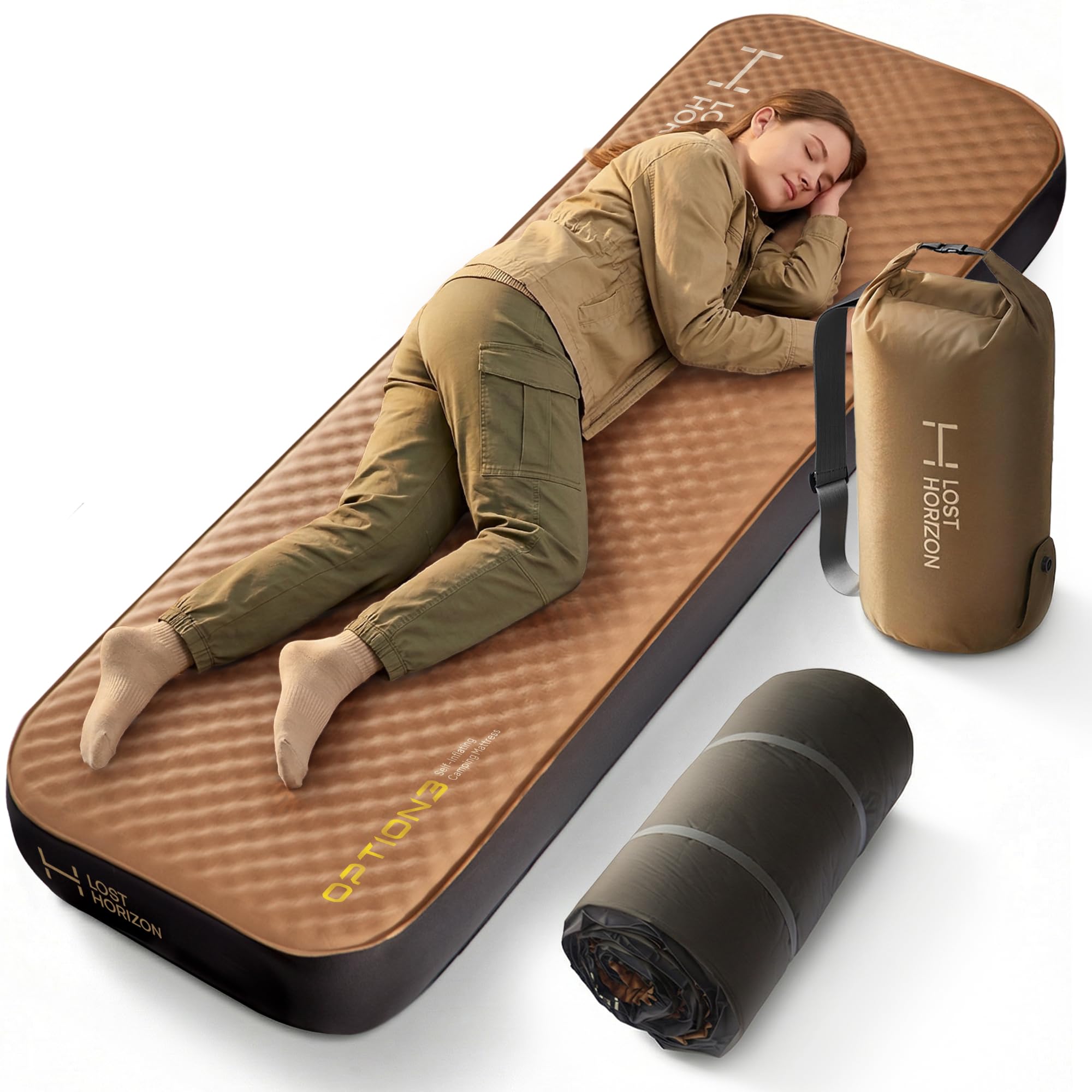 AIR & FOAM Camping Mattress with Air Pump