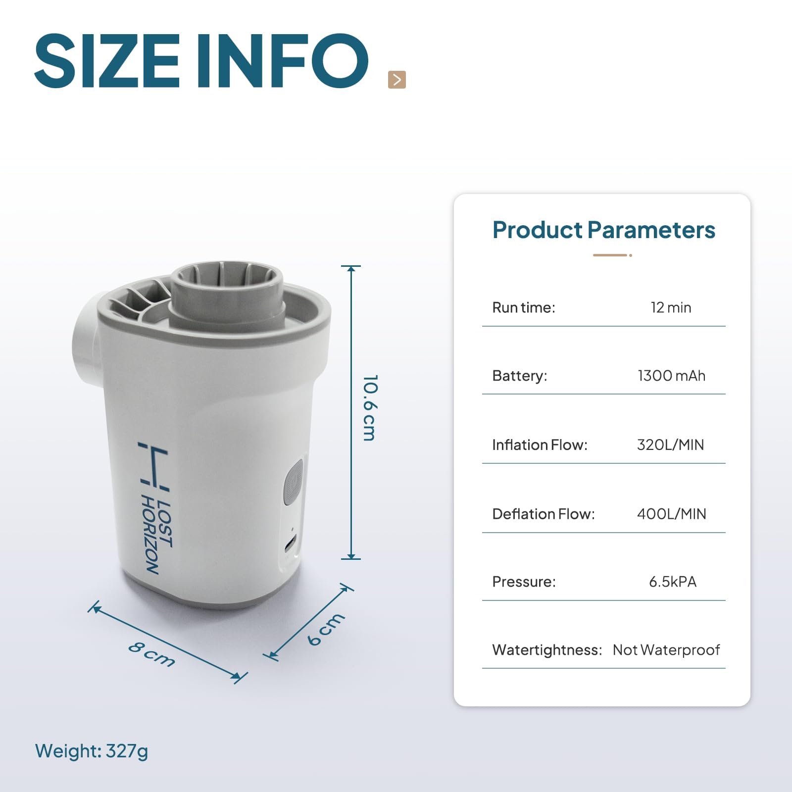 Lost Horizon Air Pump for Inflation Deflation