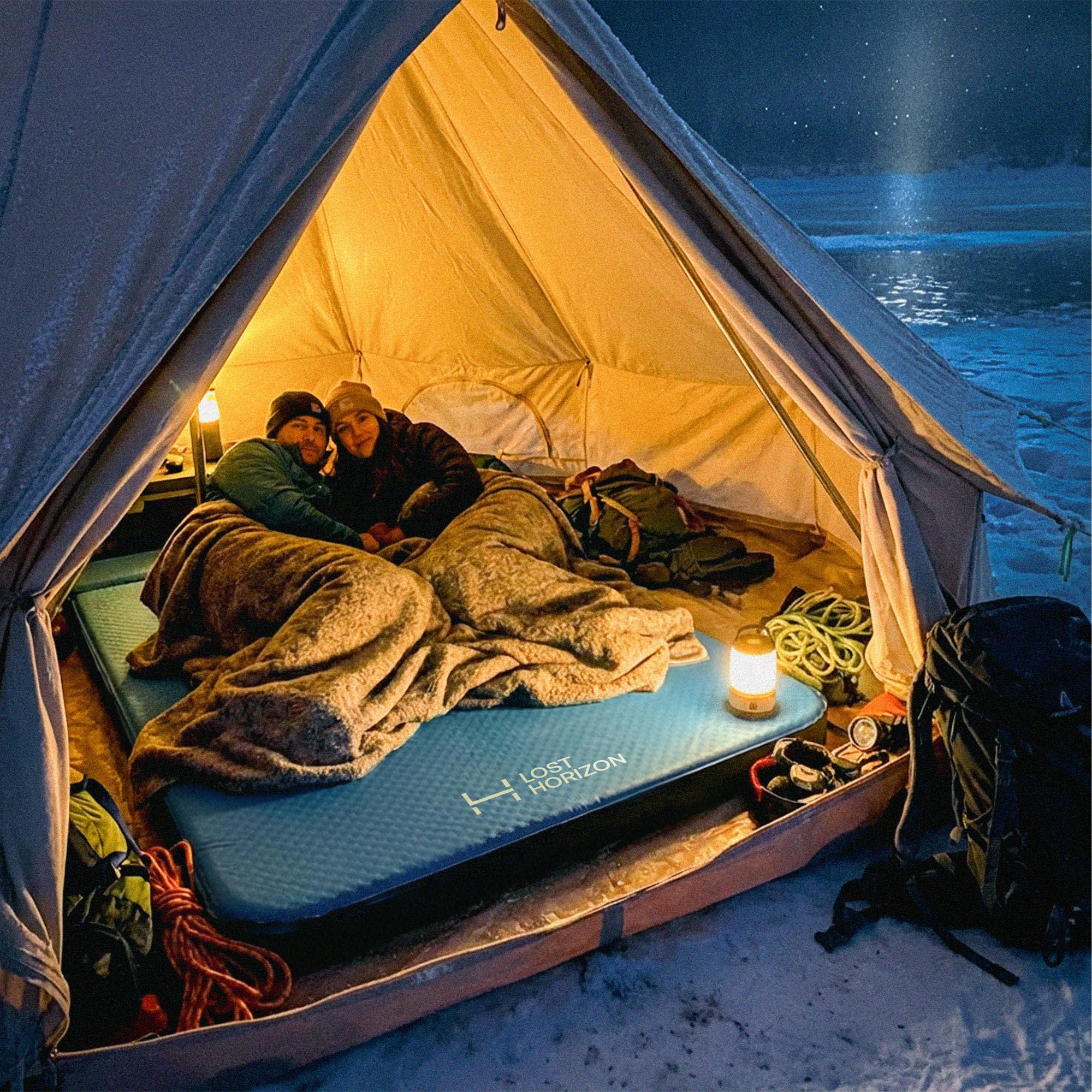 LOSTHORIZON Air & Foam Camping Mattress, Self-Inflating Sleeping Pad, 3