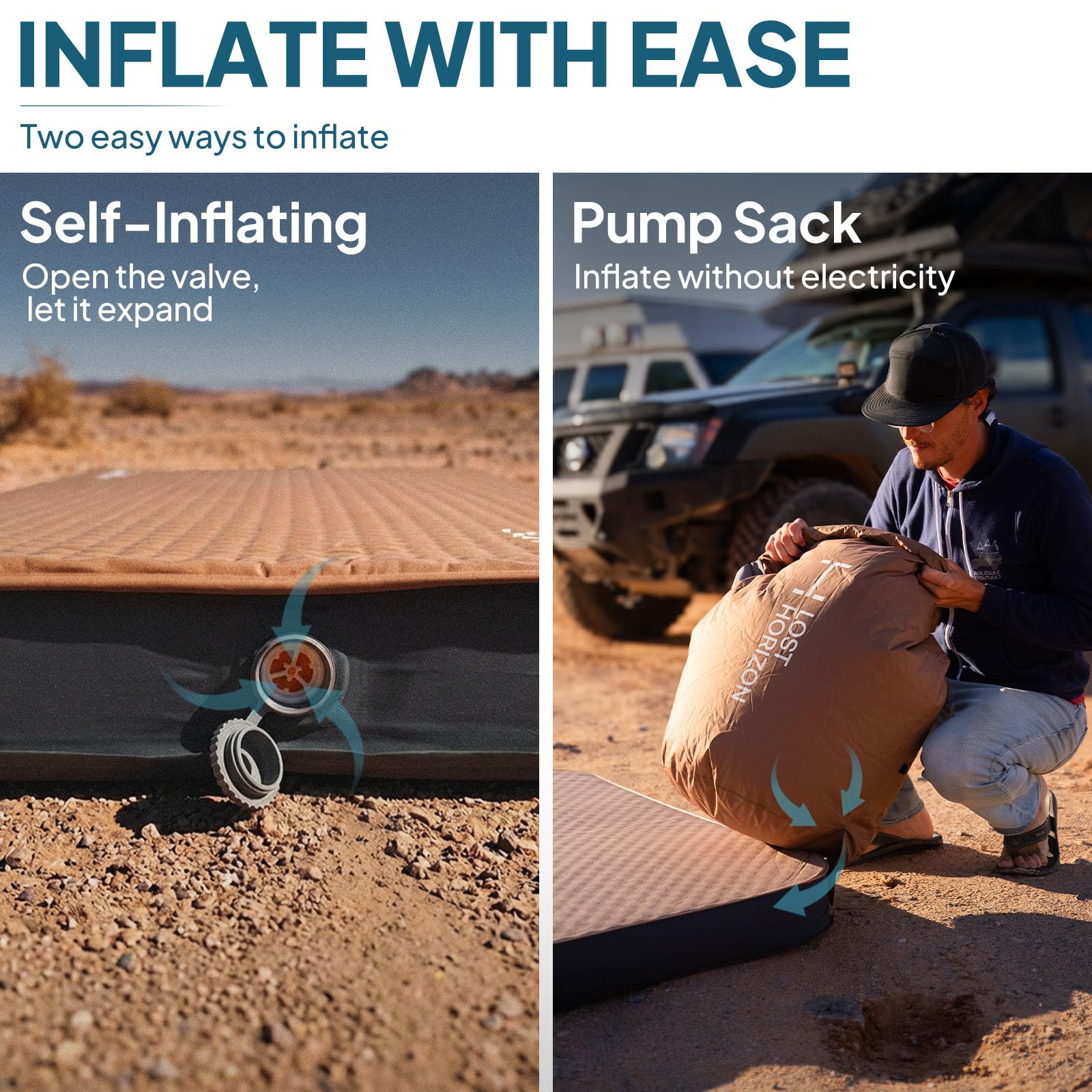 AIR & FOAM Camping Mattress with Air Pump