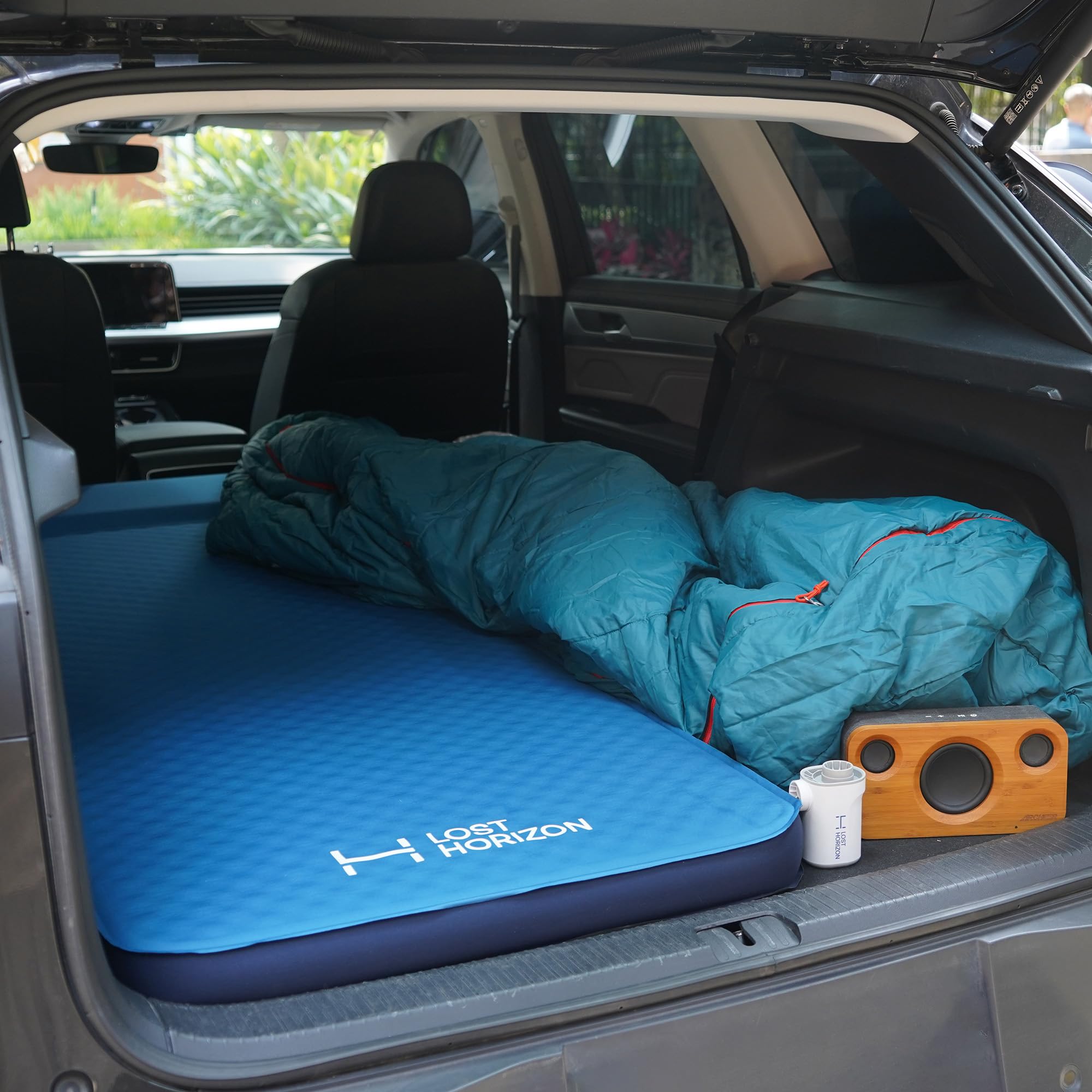 LOSTHORIZON Air & Foam Camping Mattress, Self-Inflating Sleeping Pad, 3" Thick, with Pump Sack, Full